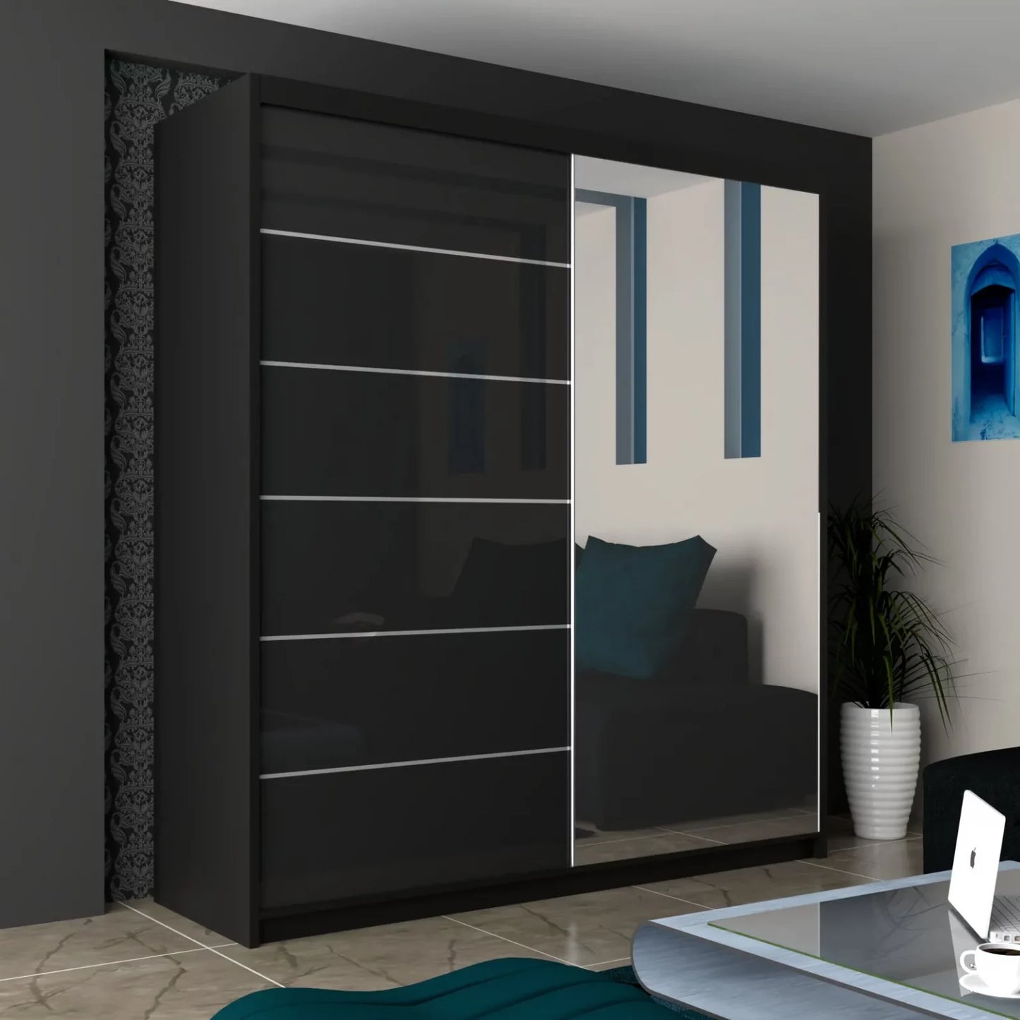 LYON 150CM/180CM/203CM GLOSSY WARDROBE