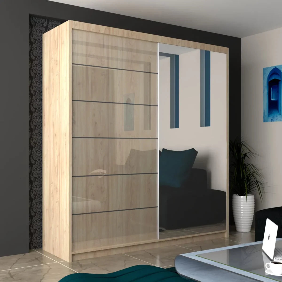 LYON 150CM/180CM/203CM GLOSSY WARDROBE